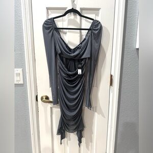 Fashion Nova Charcoal Long Sleeve Dress